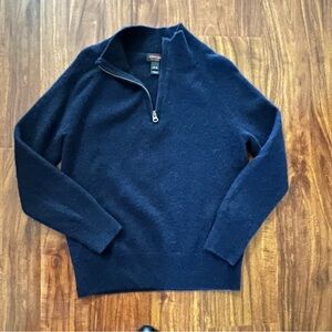 J Crew Crewcuts Kids Cashmere Quarter Zip Sweater Navy Blue size 4-5 (XS)